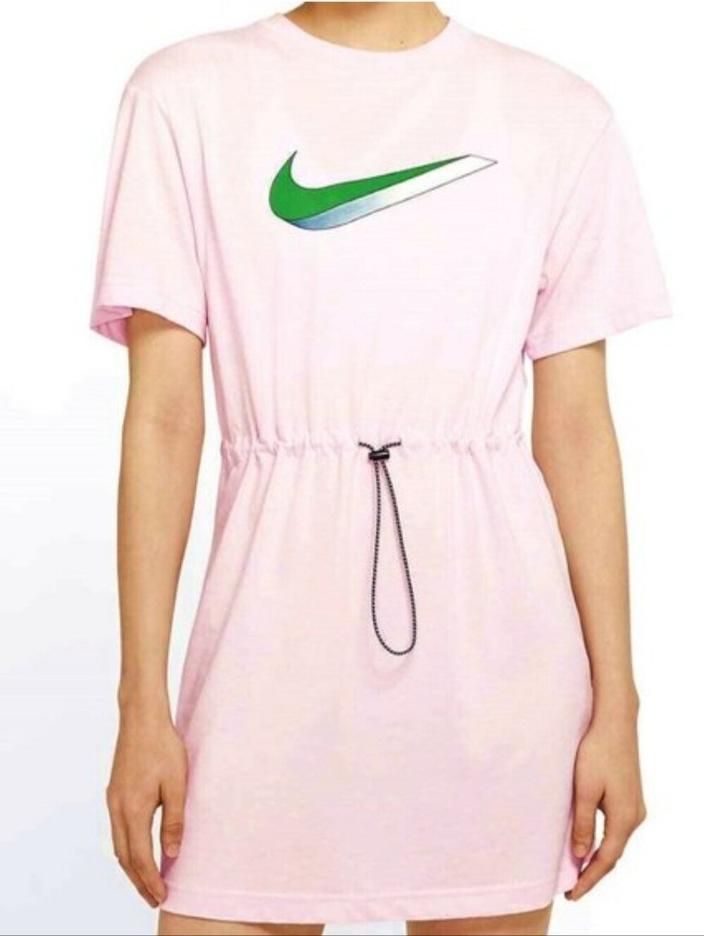 Nike Sportswear Icon Clash Pink Drawstring Mini-dress